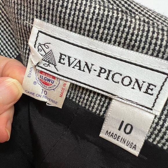 Vtg Evan Picone High Waisted Wool Pencil Skirt Sz 10 USA Union Made Houndstooth - Picture 10 of 12